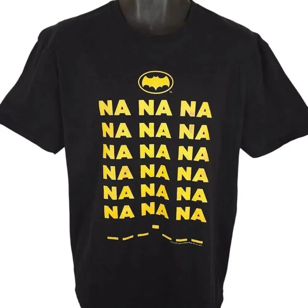 Batman T Shirt Mens Size Large Black Classic TV Series DC Comics Adam West